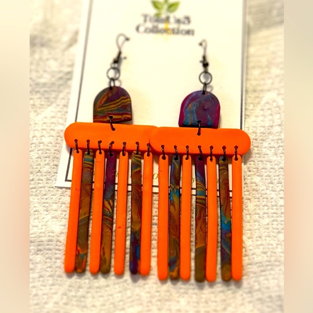 Handmade polymer clay earrings